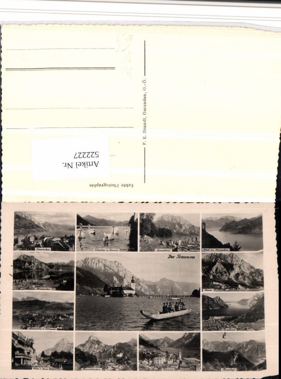 522227,Traunsee Gmunden Ebensee Seilbahn Mehrbildkarte pub F.E. Brandt