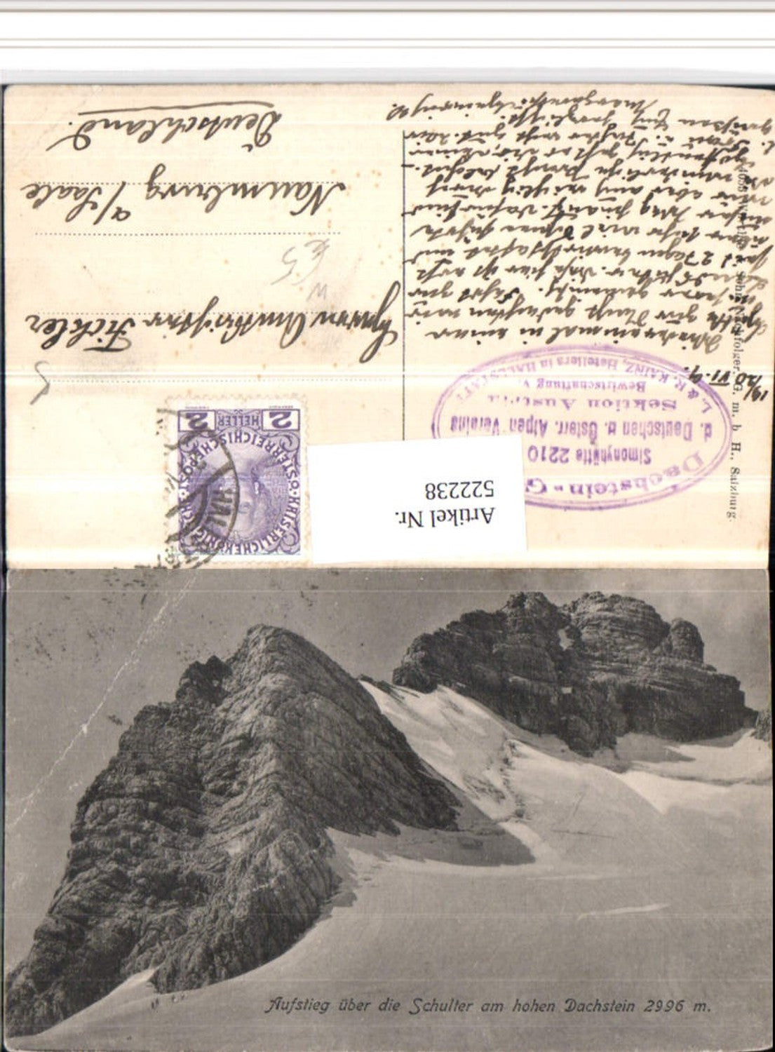 522238,Aufstieg über die Schulter am hohen Dachstein b. Obertraun