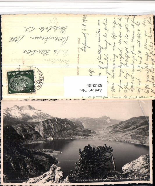 522245,Blick von d. Madlschneid auf Attersee u. Schafberg pub J. Voglmayr