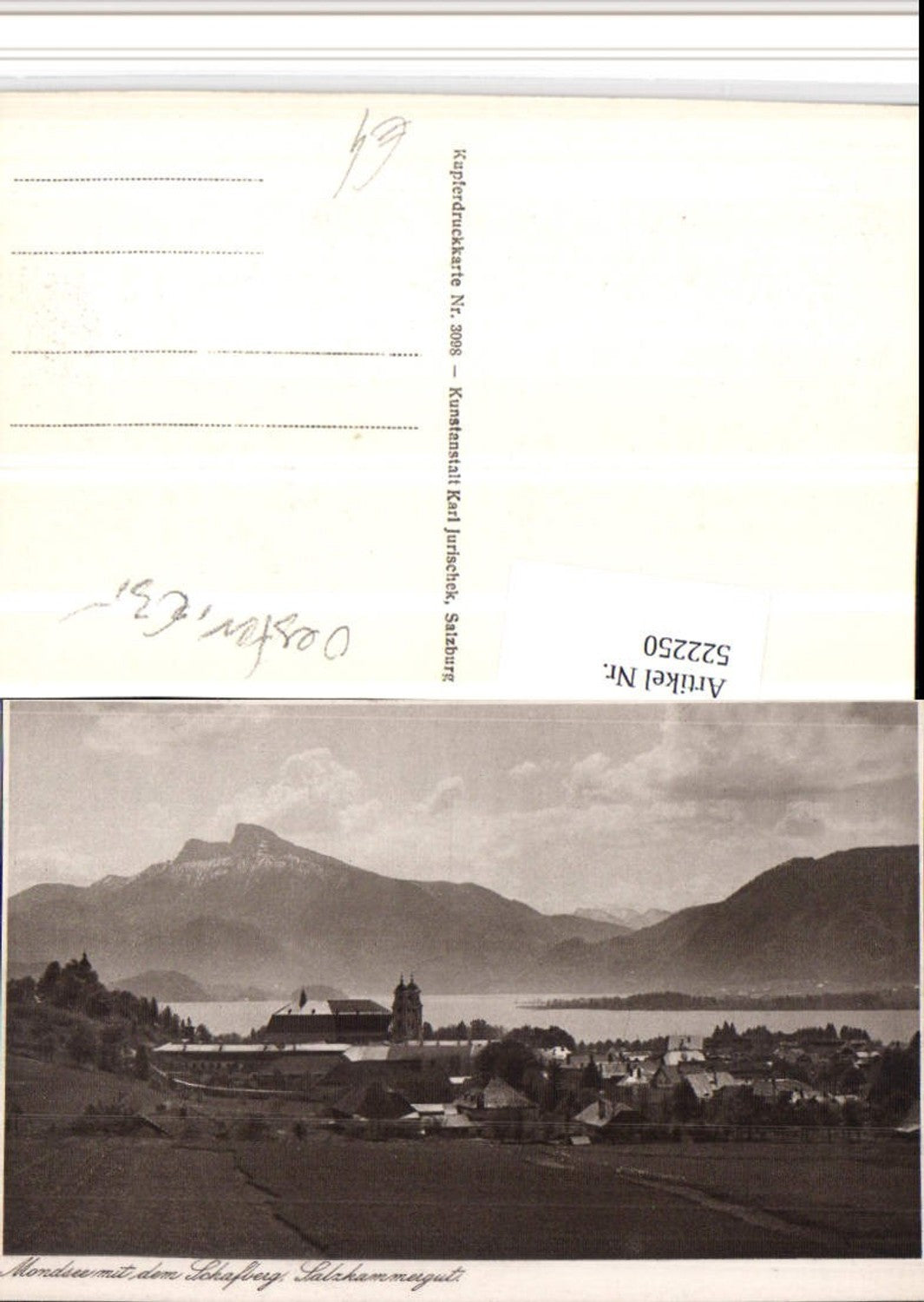 522250,Mondsee Totale m. Schafberg Bergkulisse
