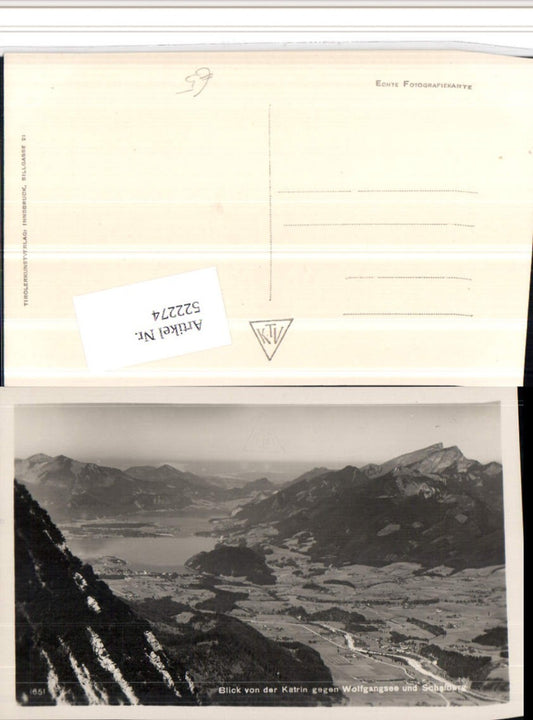 522274,Blick von d. Katrin b. Bad Ischl geg. Wolfgangsee u. Schafberg