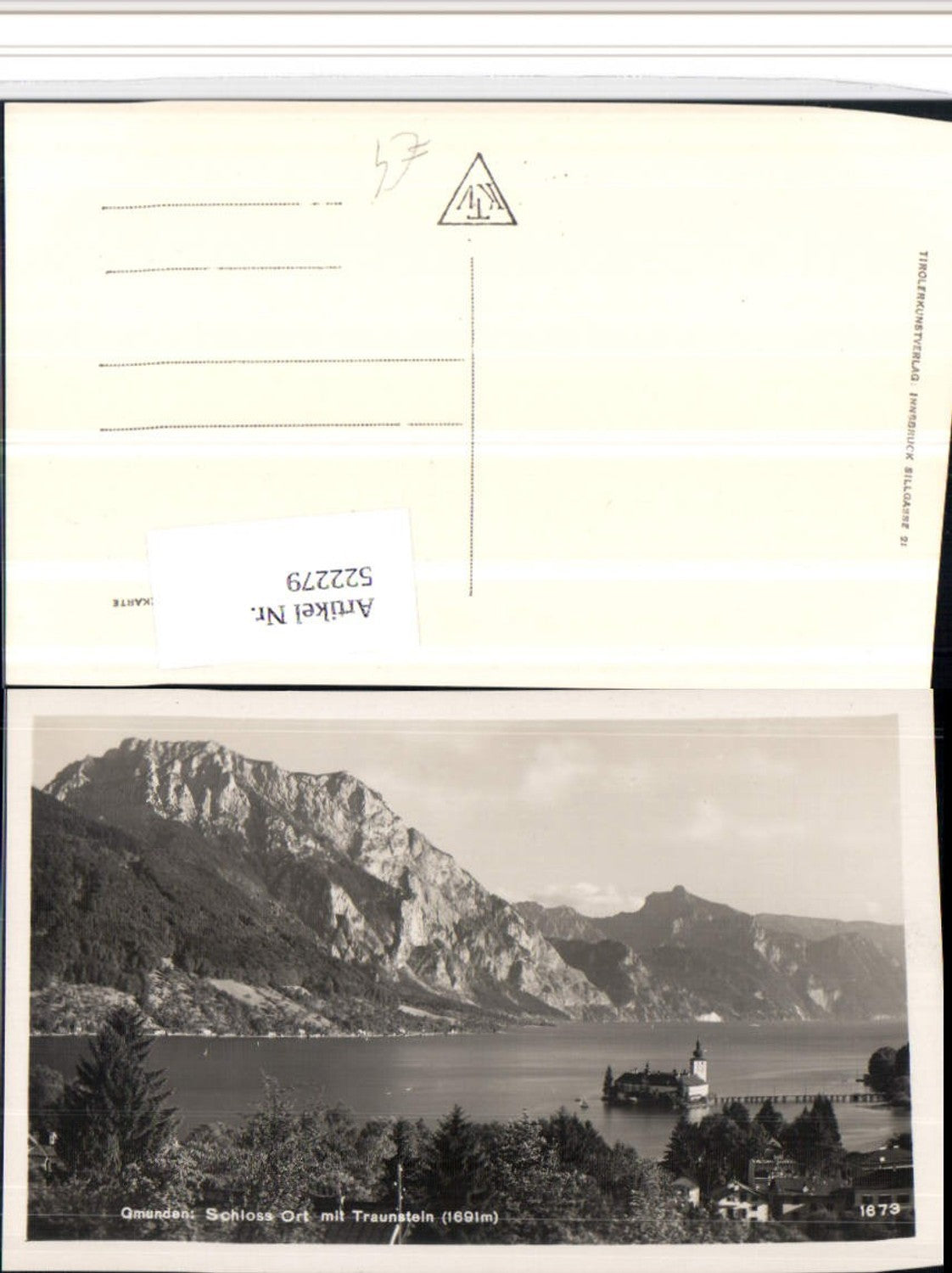 522279,Gmunden Schloss Ort Orth m. Traunstein Bergkulisse