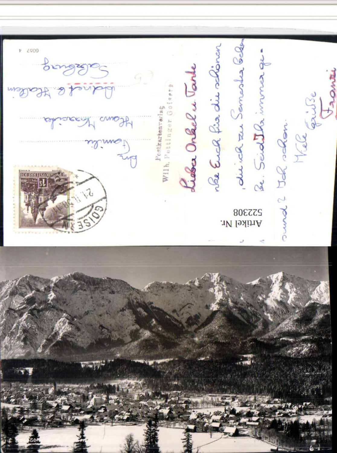 522308,Bad Goisern Totale Bergkulisse Winterbild