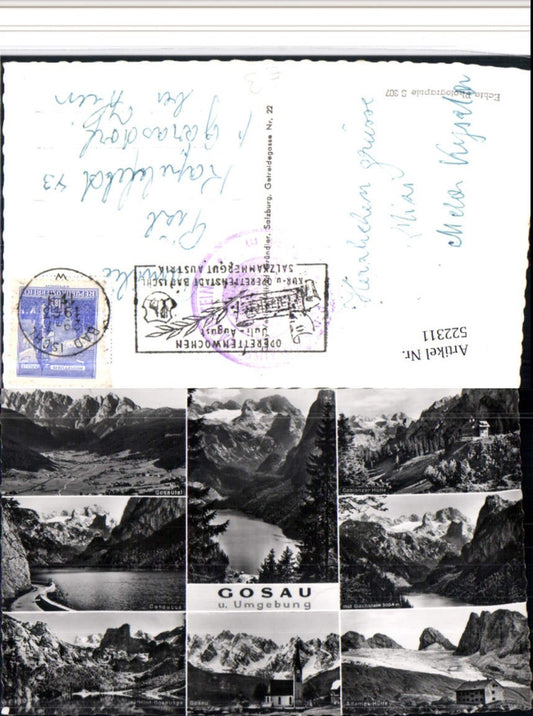 522311,Gosau u. Umgebung Kirche See Berghütten Mehrbildkarte