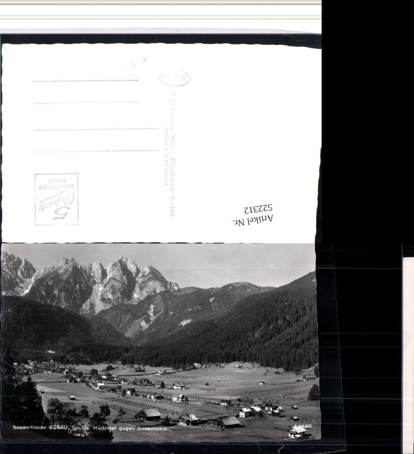 522312,Gosau Hintertal Totale geg. Gosaukamm Bergkulisse