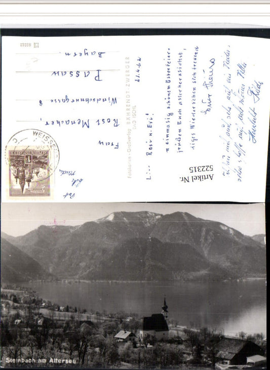 522315,Steinbach am Attersee Kirche Bergkulisse