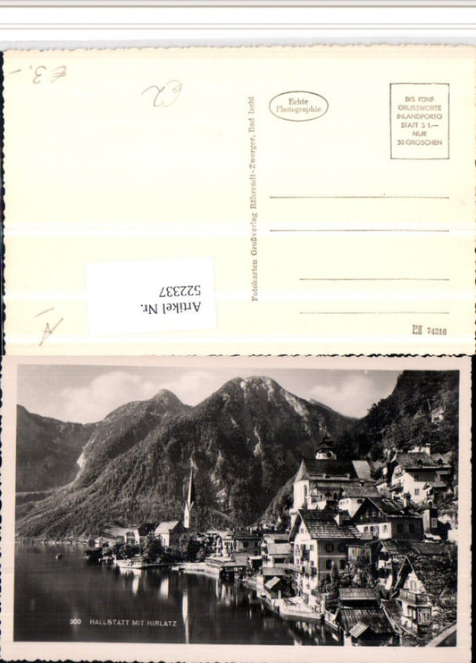 522337,Hallstatt am See Teilansicht Kirchen m. Hirlatz Bergkulisse