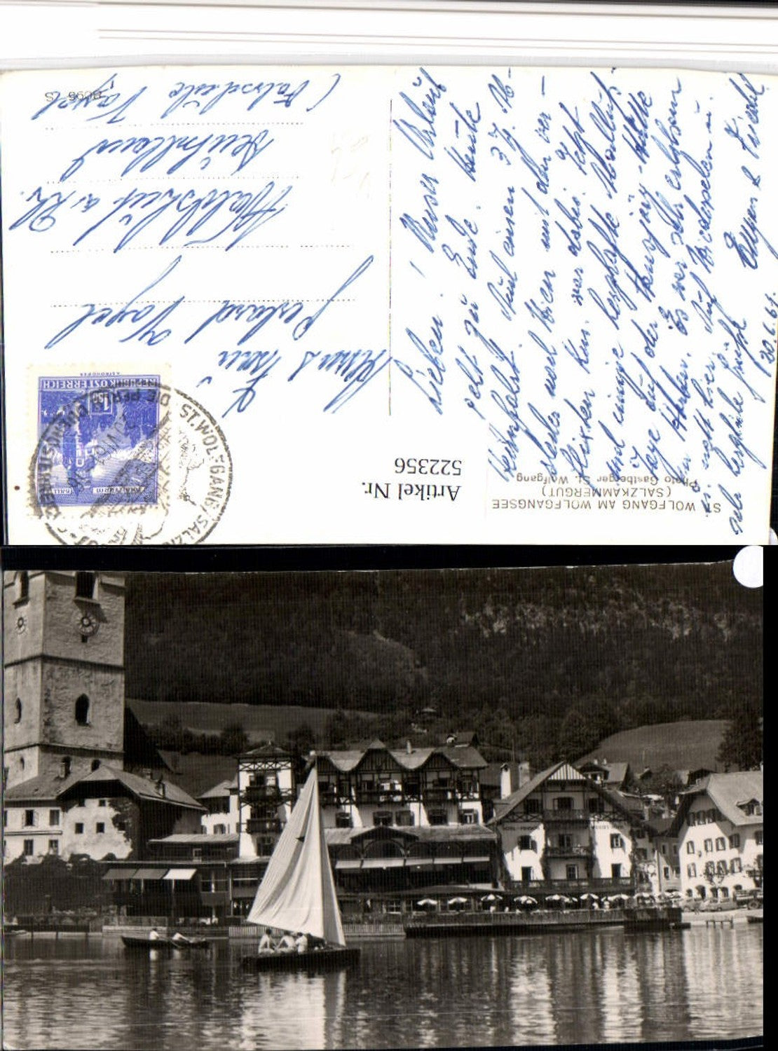 522356,St. Wolfgang am See Teilansicht Segelboot pub Gastberger