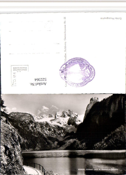522364,Vorderer Gosausee b. Gosau m. Dachstein Bergkulisse