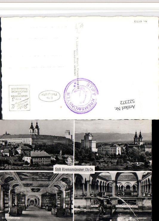 522372,Stift Kremsmünster Bibliothek Fischbehälter Mehrbildkarte