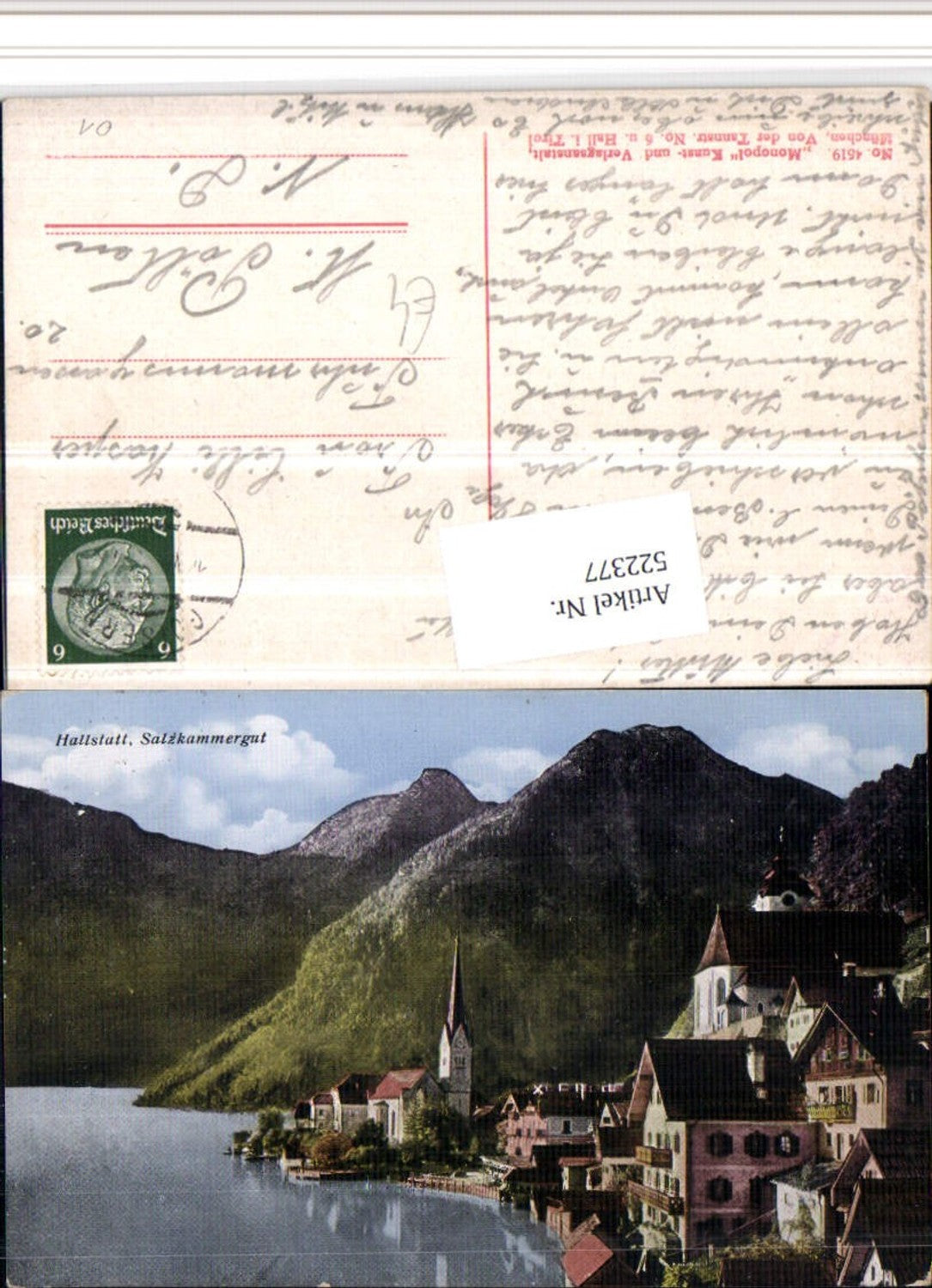 522377,Hallstatt am See Teilansicht Kirchen Bergkulisse
