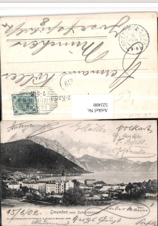 522400,Gmunden Totale vom Calvarienberg pub F.E. Brandt 2300