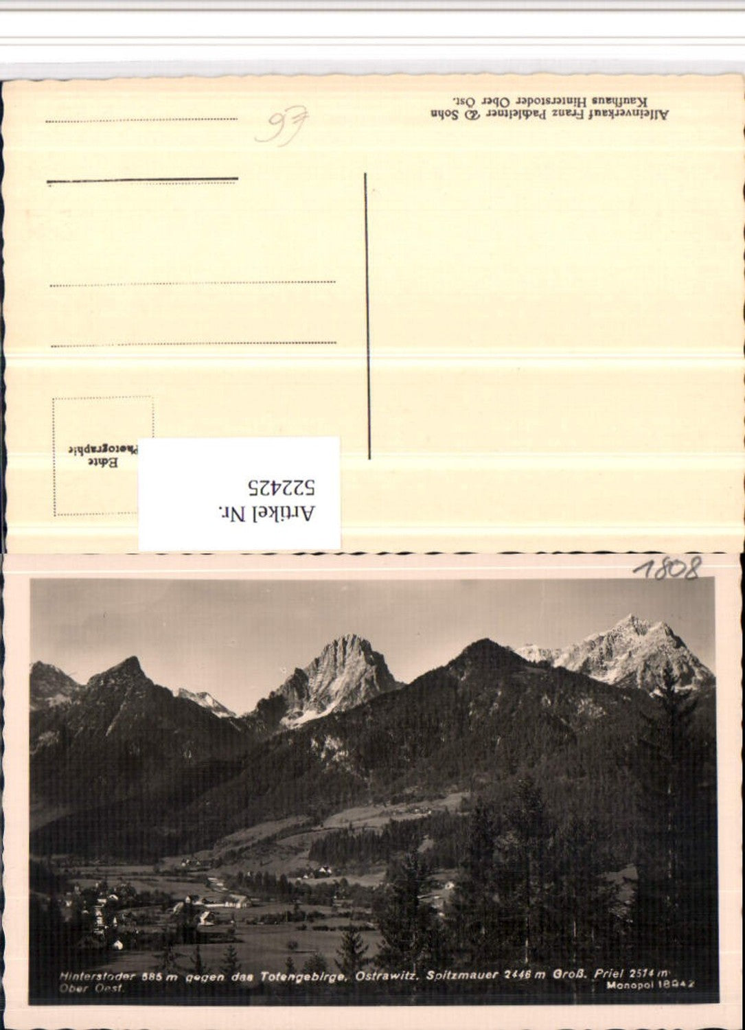 522425,Hinterstoder geg. Ostrawitz Spitzmauer Bergkulisse