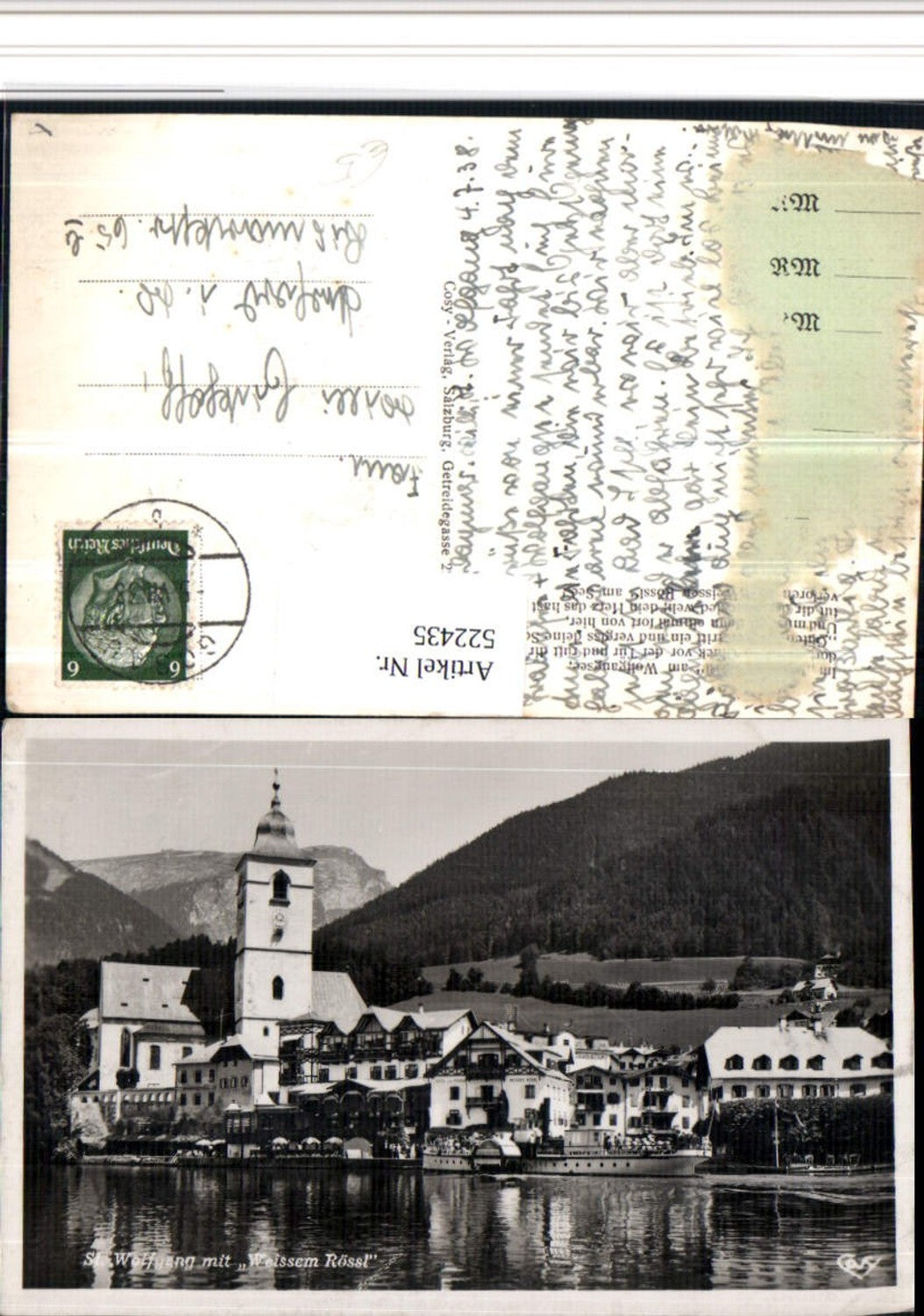 522435,St. Wolfgang Teilansicht Hotel Weißes Rössl Kirche pub Cosy