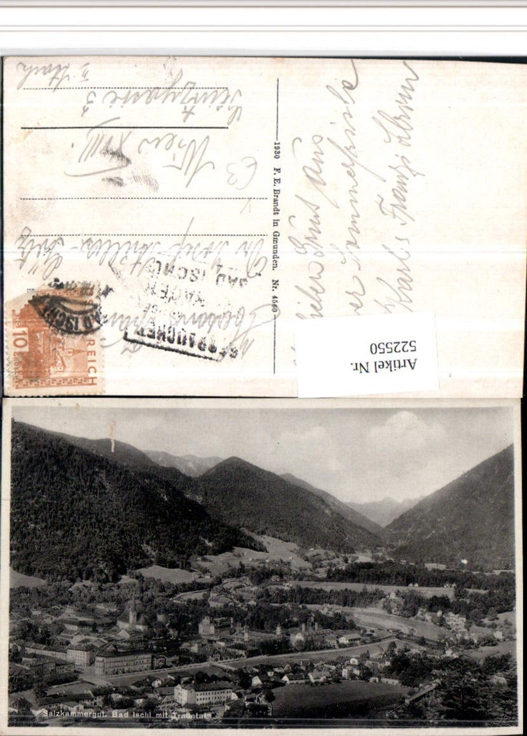 522550,Bad Ischl Totale m. Trauntal Bergkulisse pub Brandt 4560