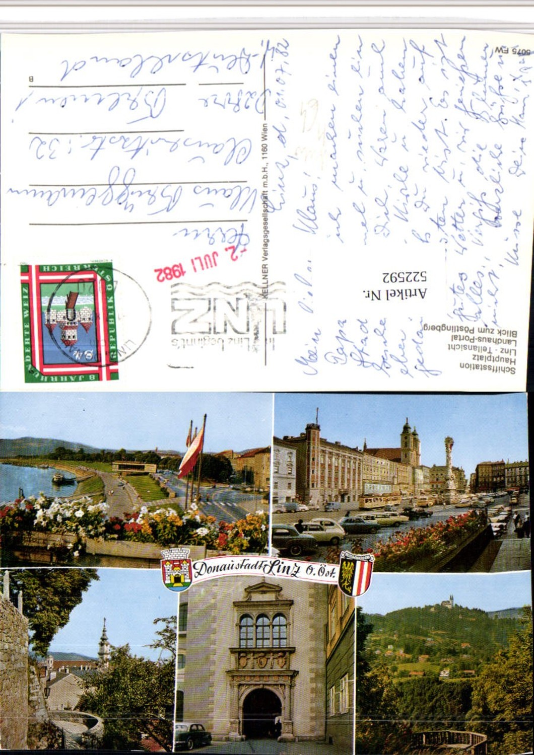 522592,Linz an d. Donau Hauptplatz Auto Landhaus Pöstlingberg Mehrbildkarte