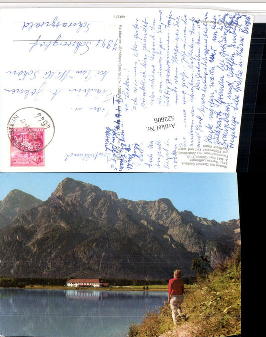 522606,Grünau Almsee m. Gasthof Seehaus Bergkulisse