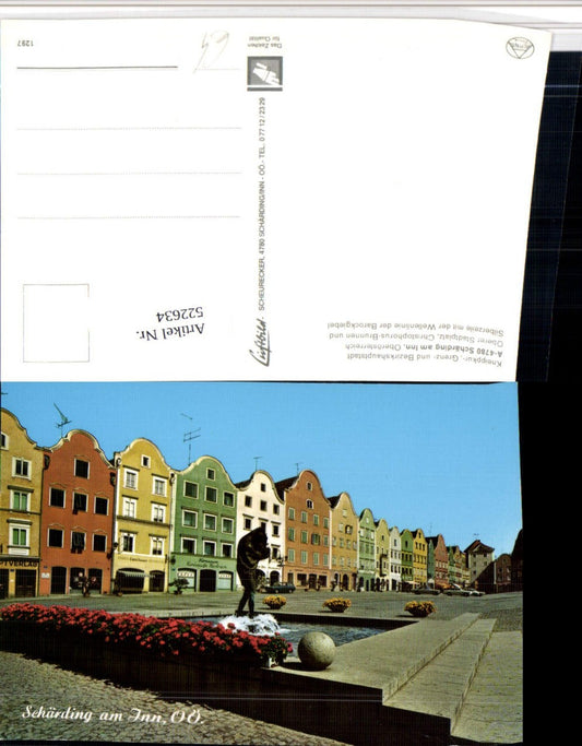 522634,Schärding am Inn Oberer Stadtplatz Brunnen