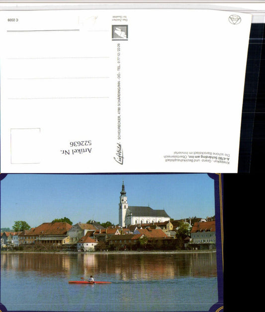 522636,Schärding am Inn Teilansicht Kirche Kanu