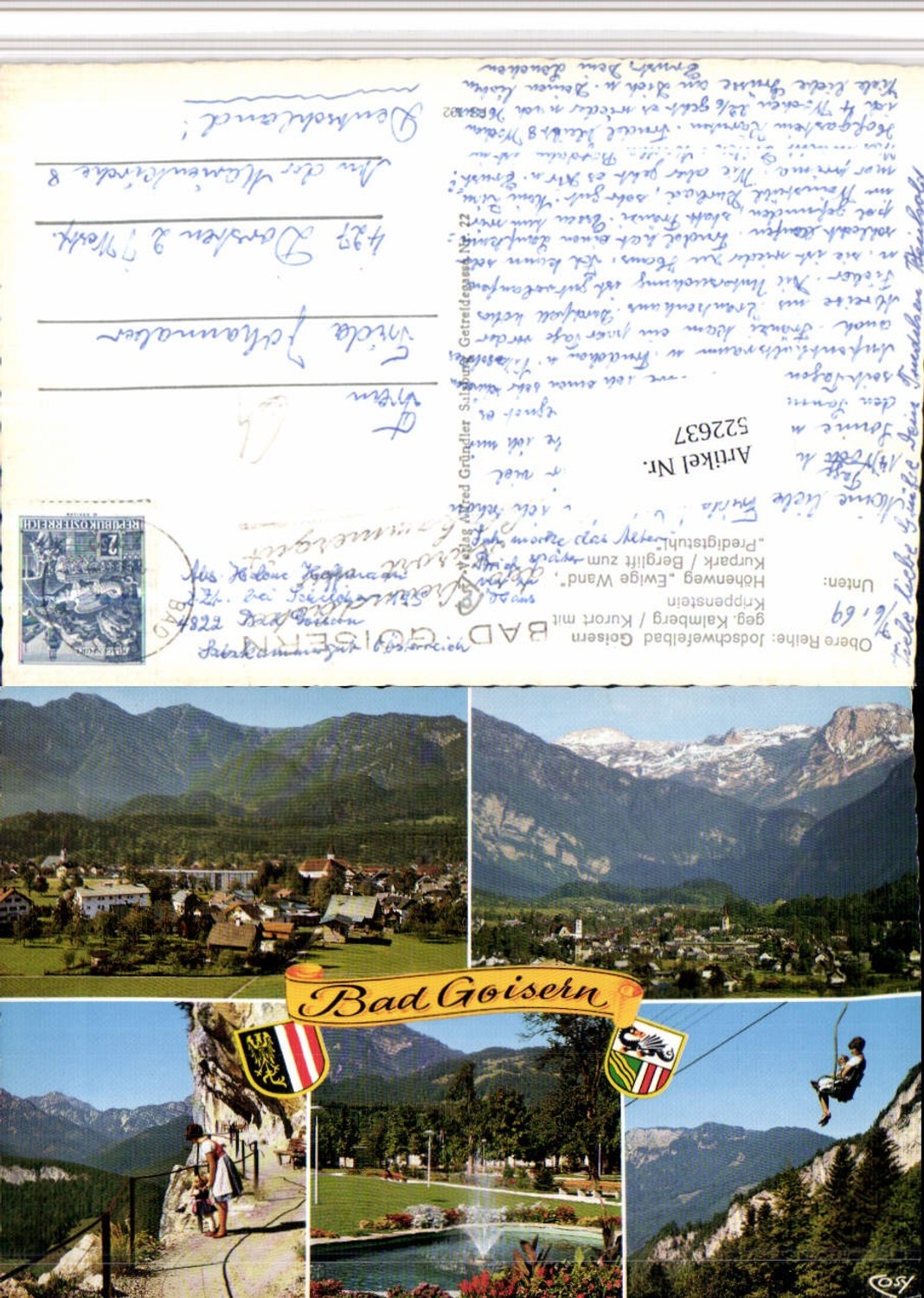 522637,Bad Goisern Totale Sessellift Höhenweg Mehrbildkarte pub Cosy