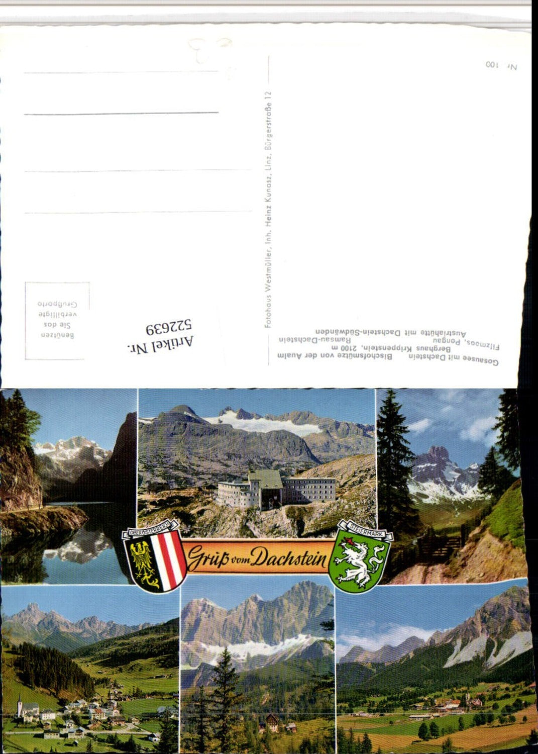 522639,Dachstein Gosausee Krippenstein Filzmoos Ramsau Mehrbildkarte