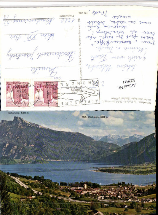 522641,Mondsee Totale m. Schafberg Dachstein Bergkulisse