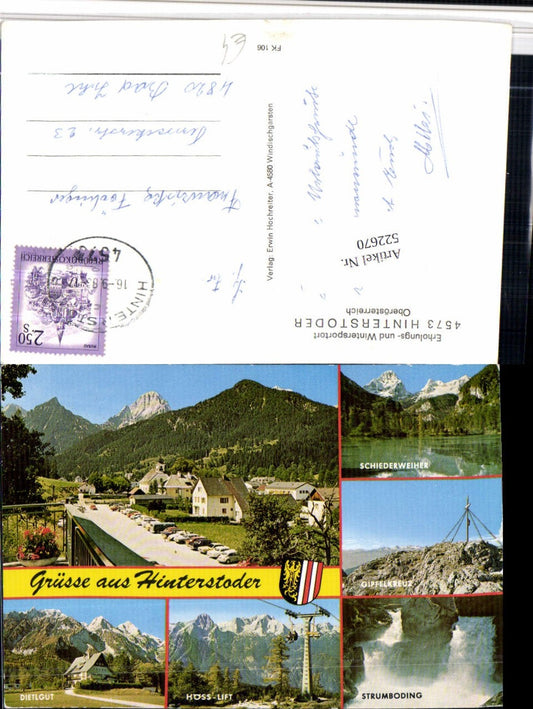 522670,Hinterstoder Totale Dietlgut Höss-Lift Gipfelkreuz Mehrbildkarte