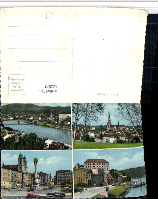522673,Linz an d. Donau Totale Pestsäule Kirche Mehrbildkarte