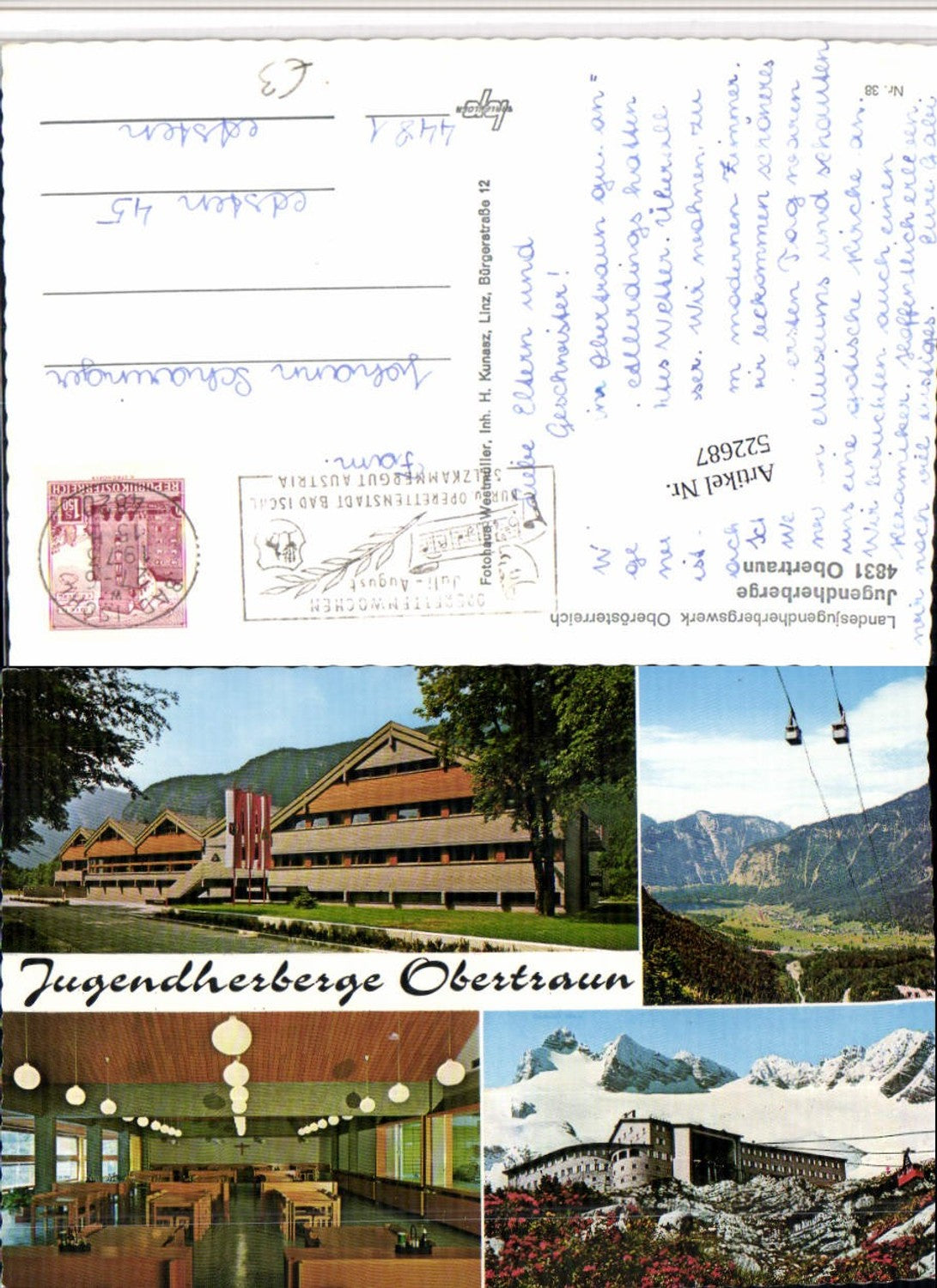 522687,Obertraun Jugendherberge Seilbahn Mehrbildkarte