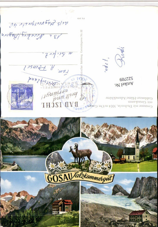 522709,Gosau Kirche Gosausee Berghütten Mehrbildkarte pub Cosy