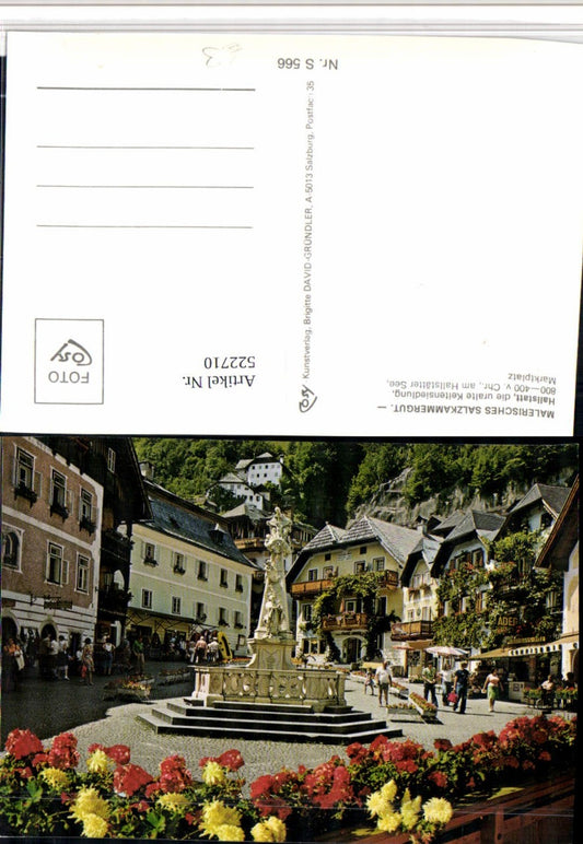 522710,Hallstatt Marktplatz Brunnen pub Cosy