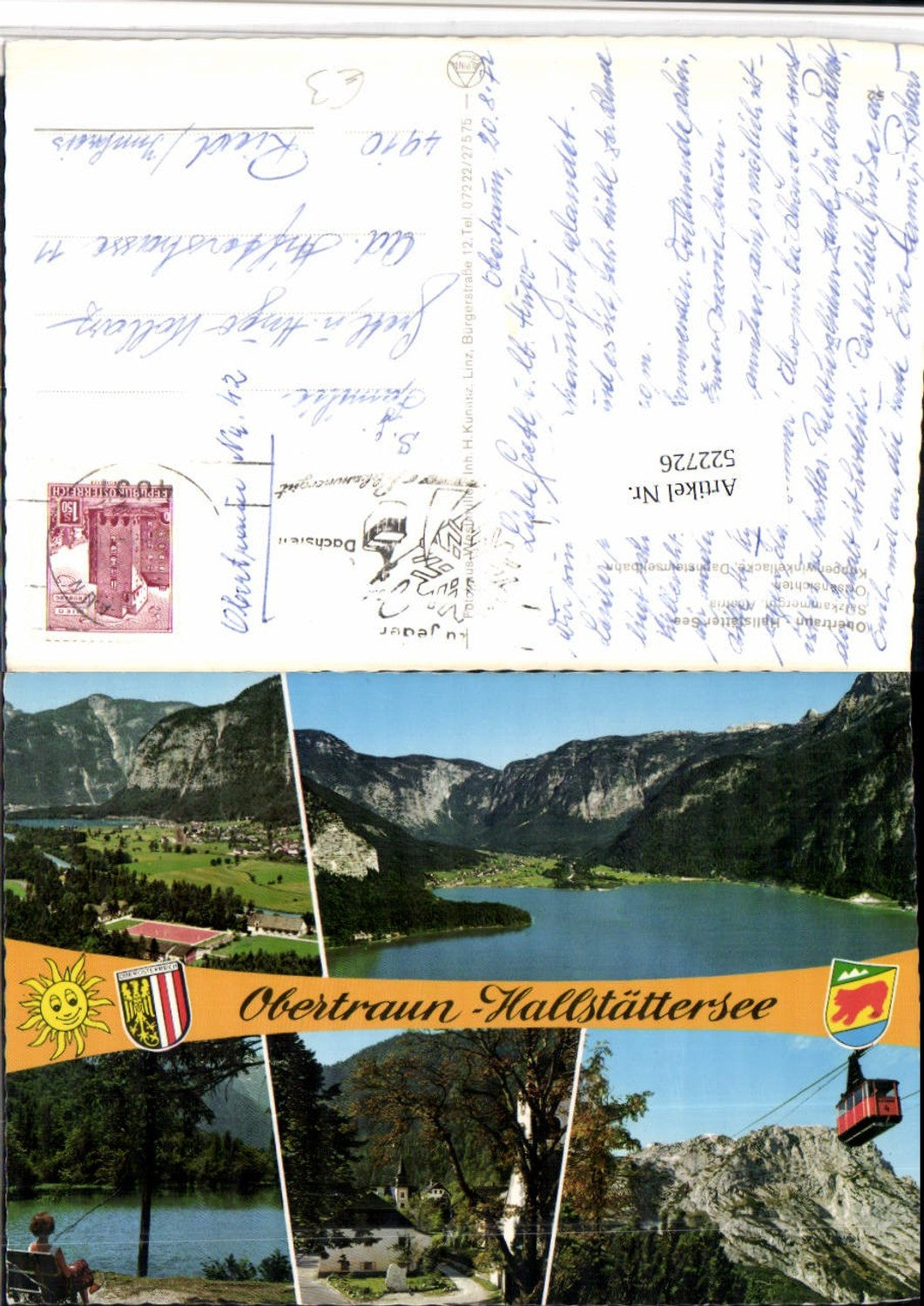 522726,Obertraun am Hallstättersee Totale Seilbahn Mehrbildkarte