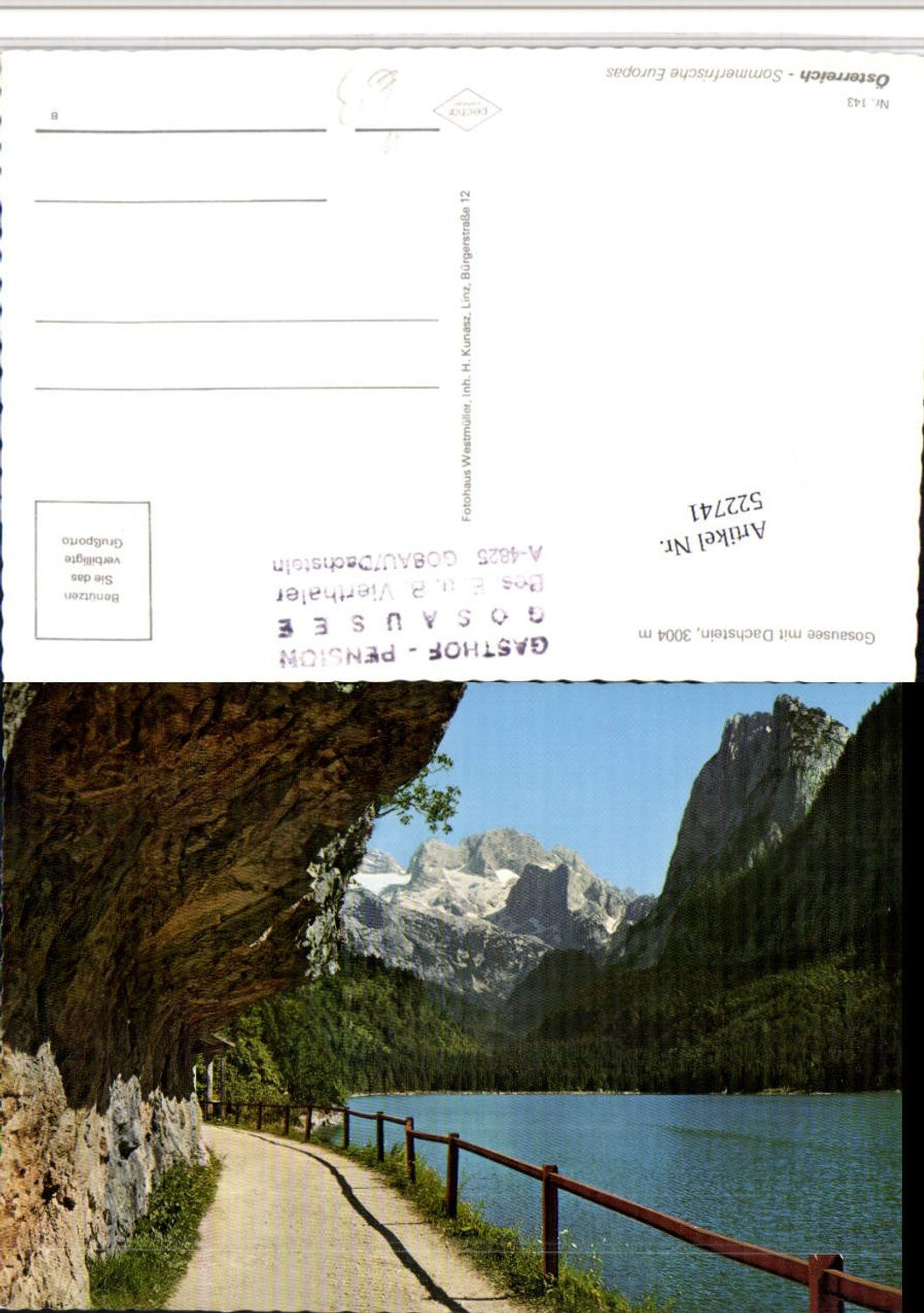 522741,Gosausee b. Gosau m. Dachstein Bergkulisse Wegpartie