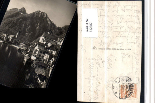 522787,Hallstatt am See Teilansicht Kirchen Bergkulisse