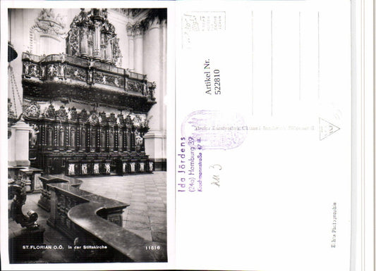 522810,St. Florian Stiftskirche Kirche Innenansicht Orgel