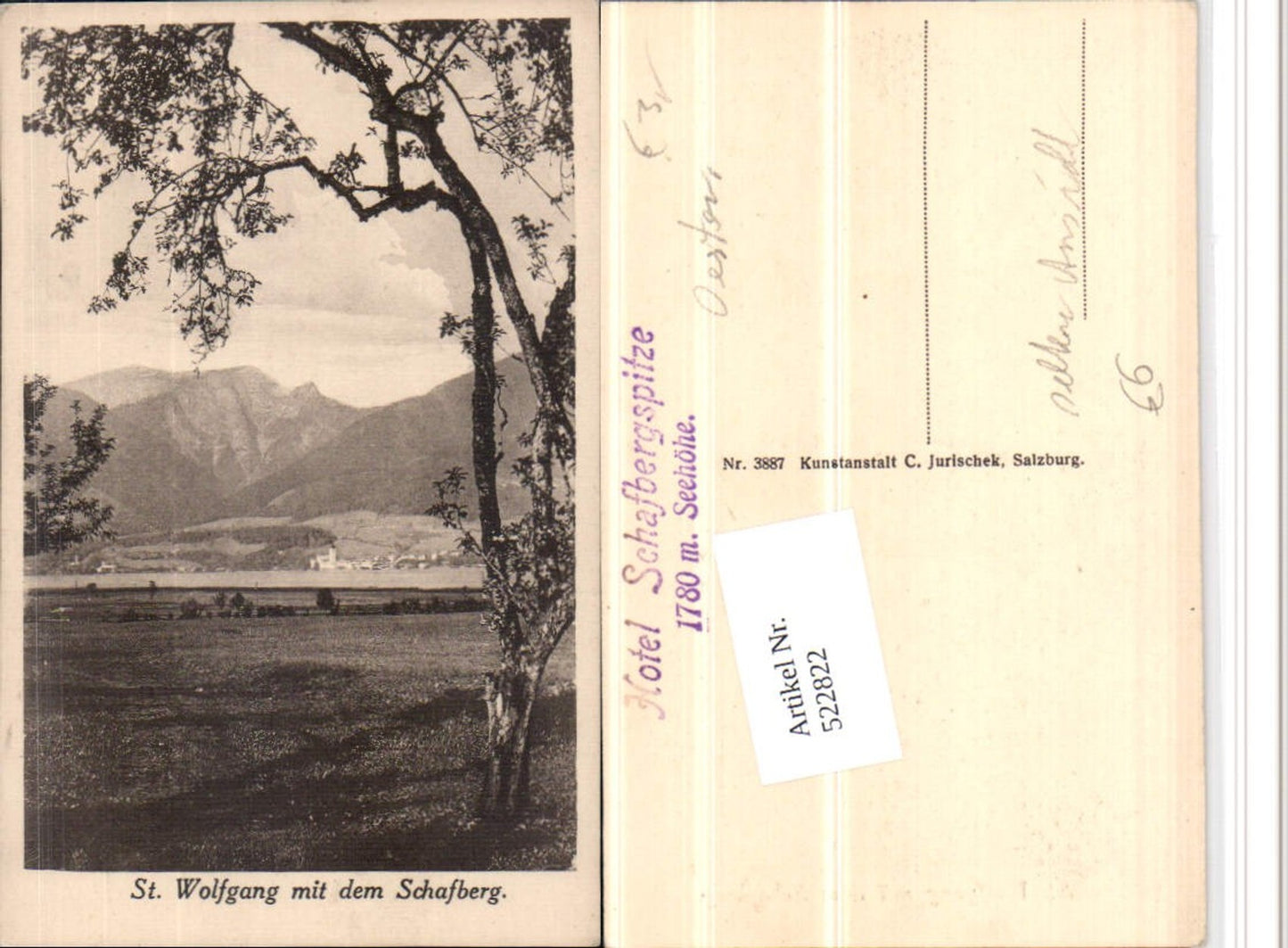 522822,Seltene Ansicht St. Wolfgang m. Schafberg Bergkulisse