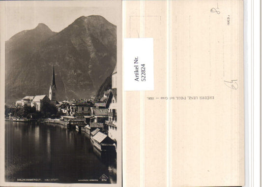 522824,Hallstatt am See Teilansicht Kirche Bergkulisse
