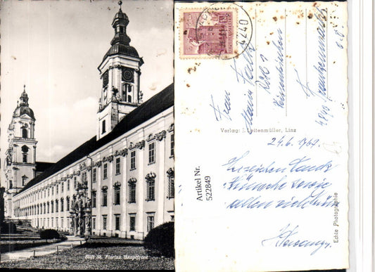 522849,St. Florian Stift Hauptfront Kirche Türme