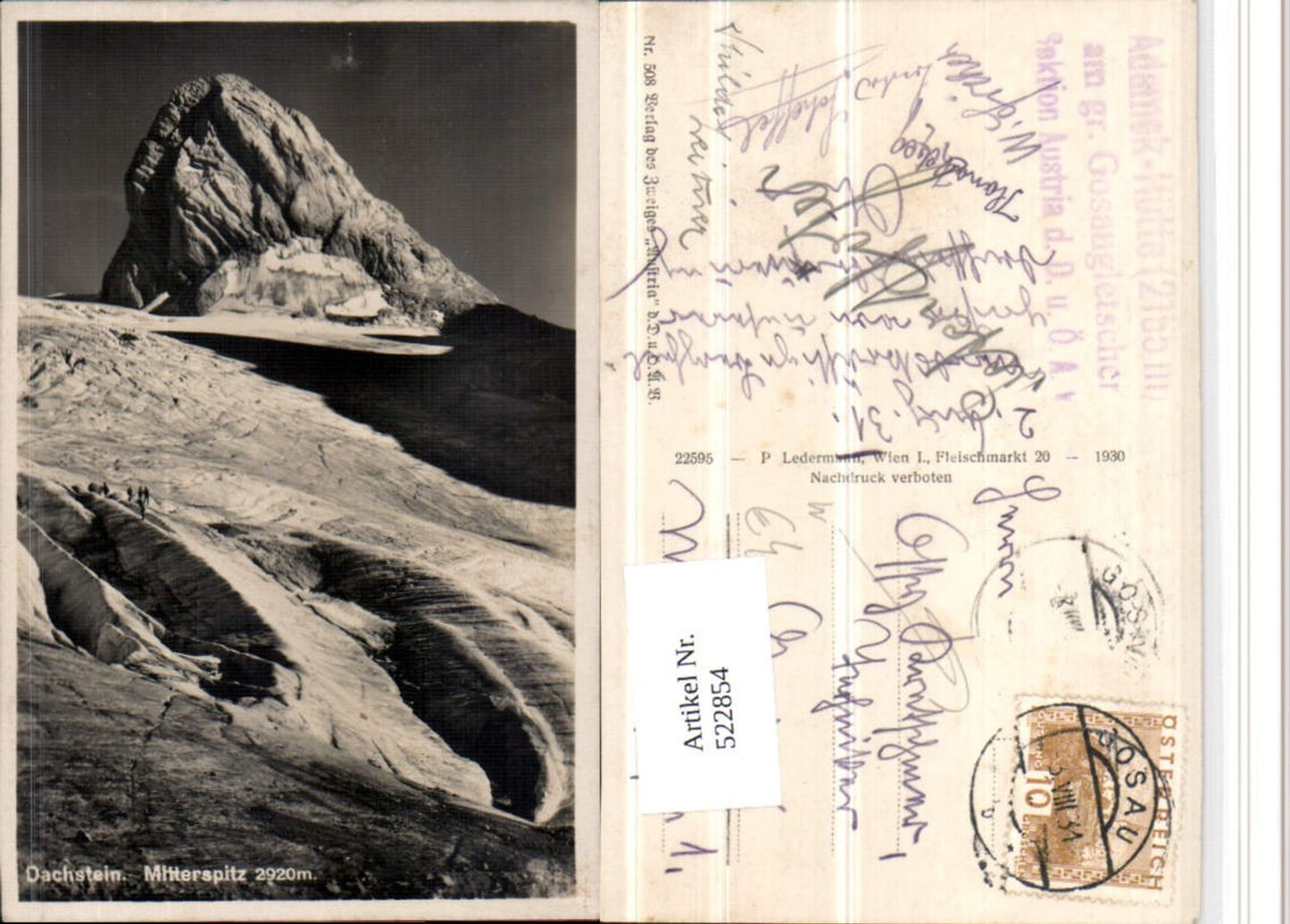 522854,Dachstein Mitterspitz b. Gosau Obertraun Hallstatt