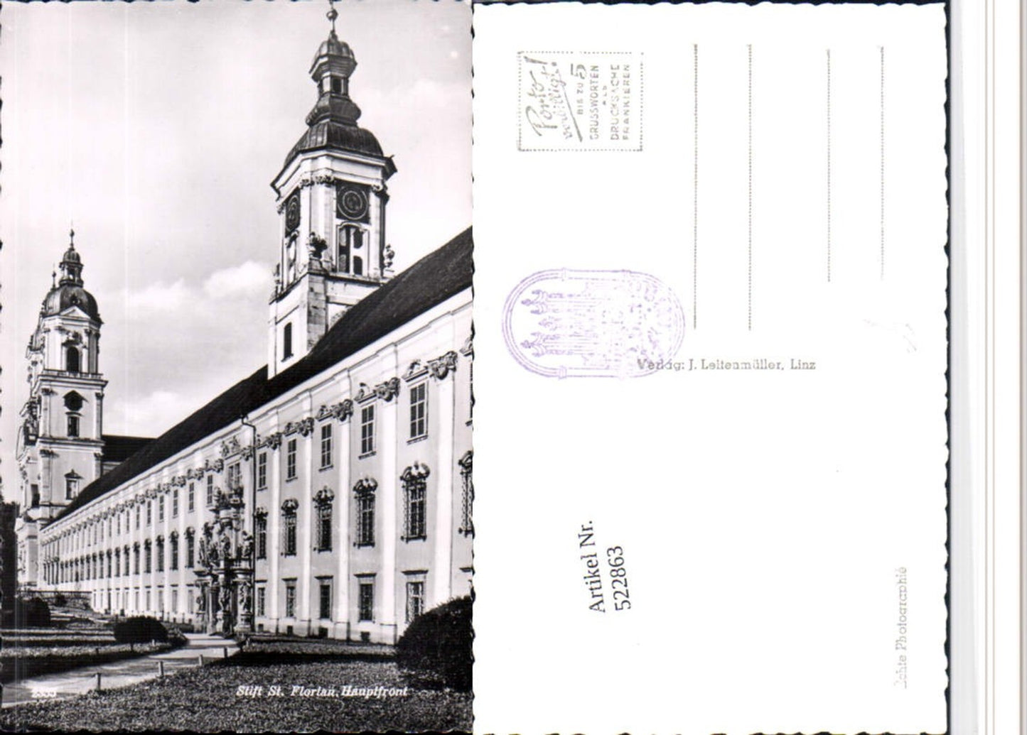 522863,St. Florian Stift Hauptfront Kirche Türme