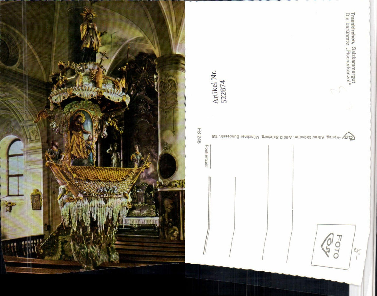 522874,Traunkirchen Kirche Fischerkanzel pub Cosy