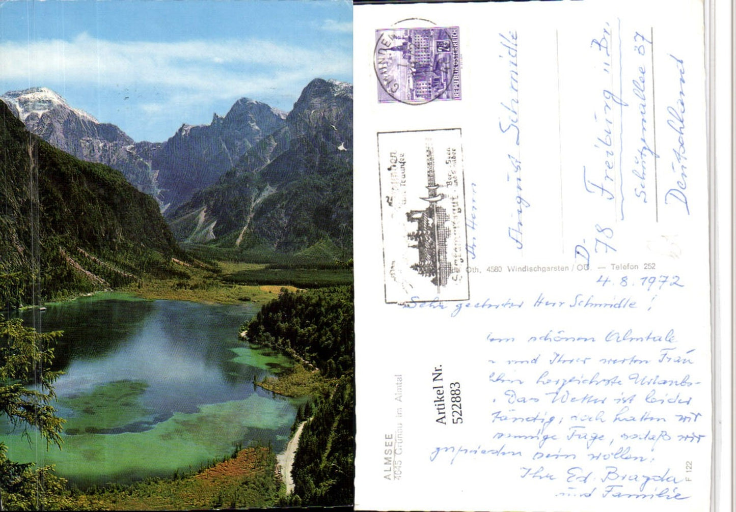 522883,Grünau im Almtal Almsee See Bergkulisse