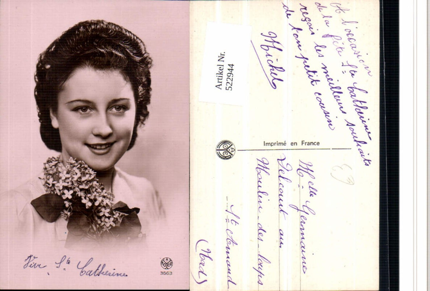 522944,Foto-AK Art Deco Frau Portrait pub Noyer