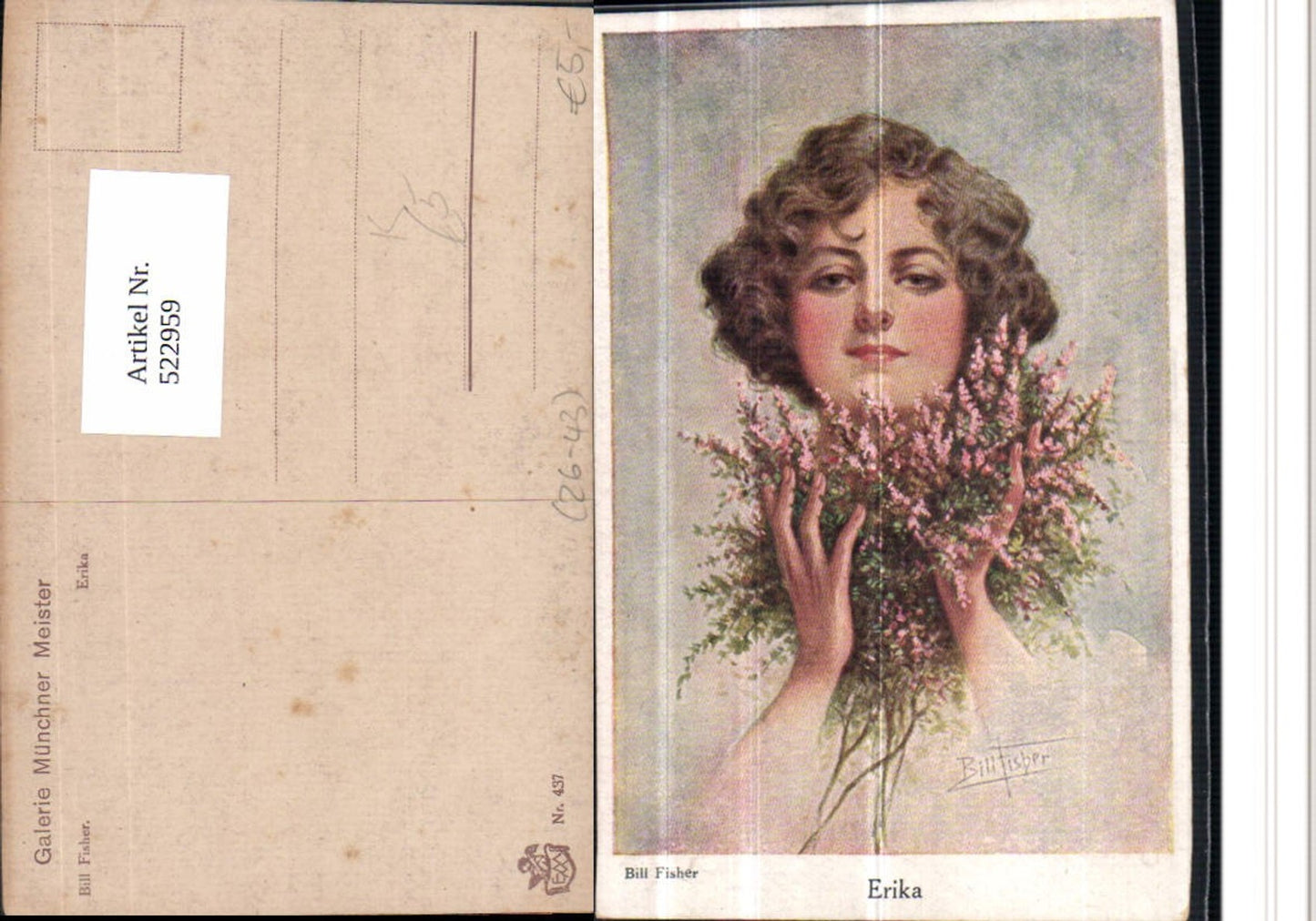 522959,Künstler AK Bill Fisher Erika Frau Blumen