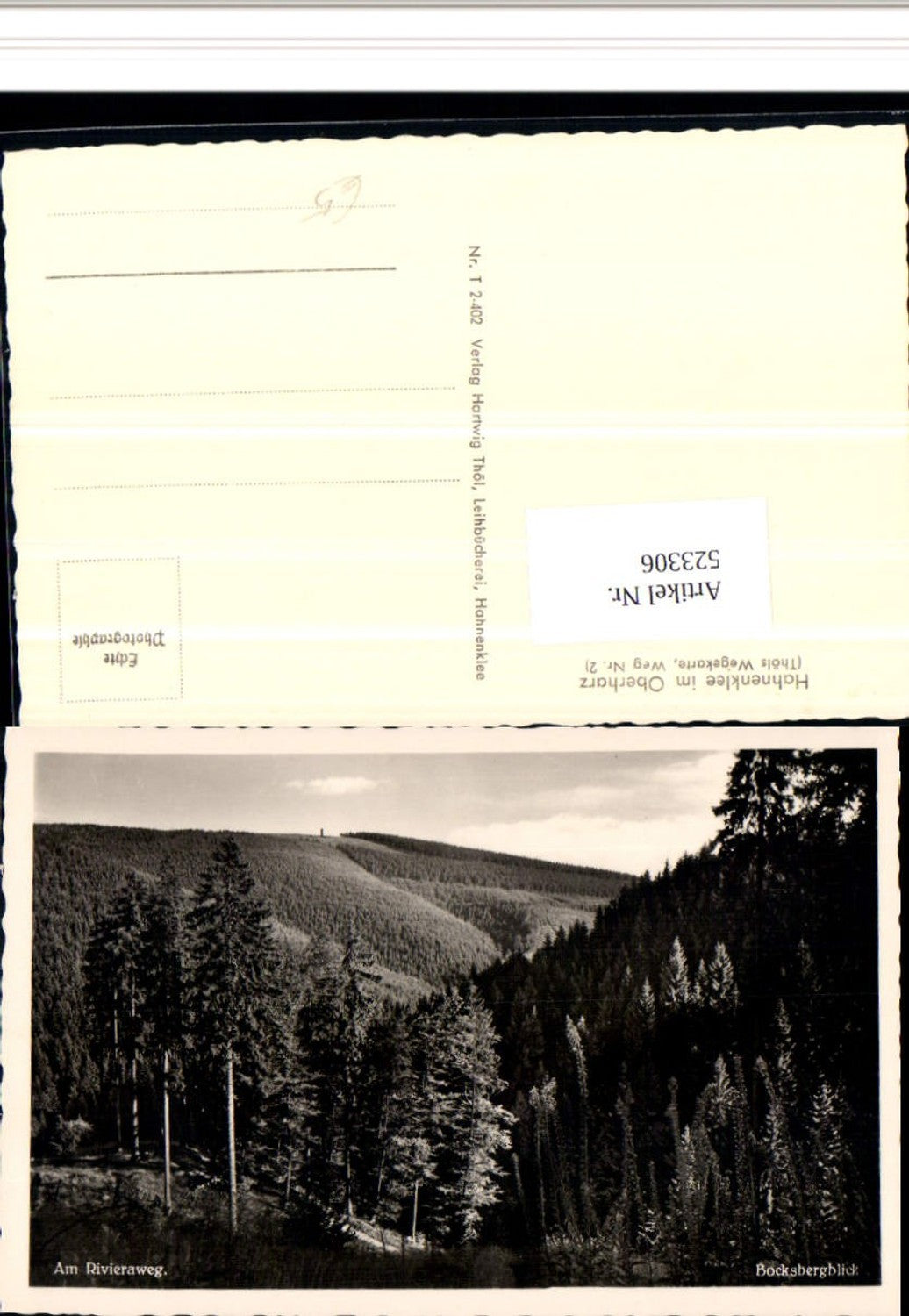 523306,Hahnenklee Bockswiese bei Goslar Oberharz Thöls Wegekarte Weg 2