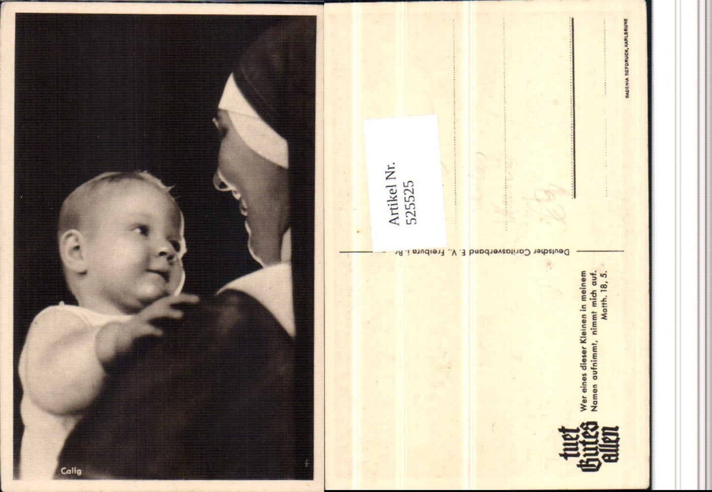 525525,Nonne mit Kind Baby Calig pub Caritas Verband