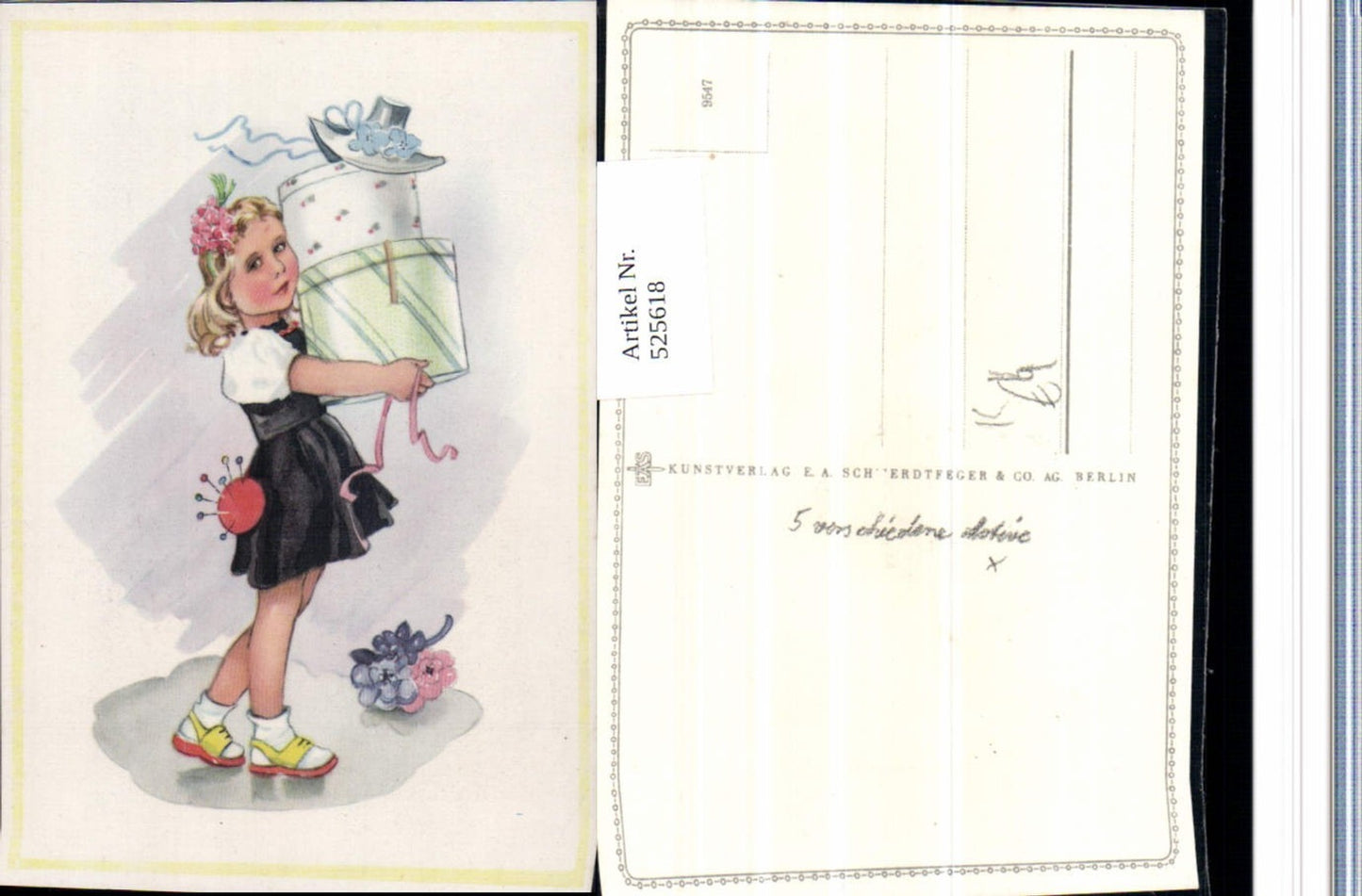 525618,Künstler AK Mädchen Kind Geschenke Geburtstag