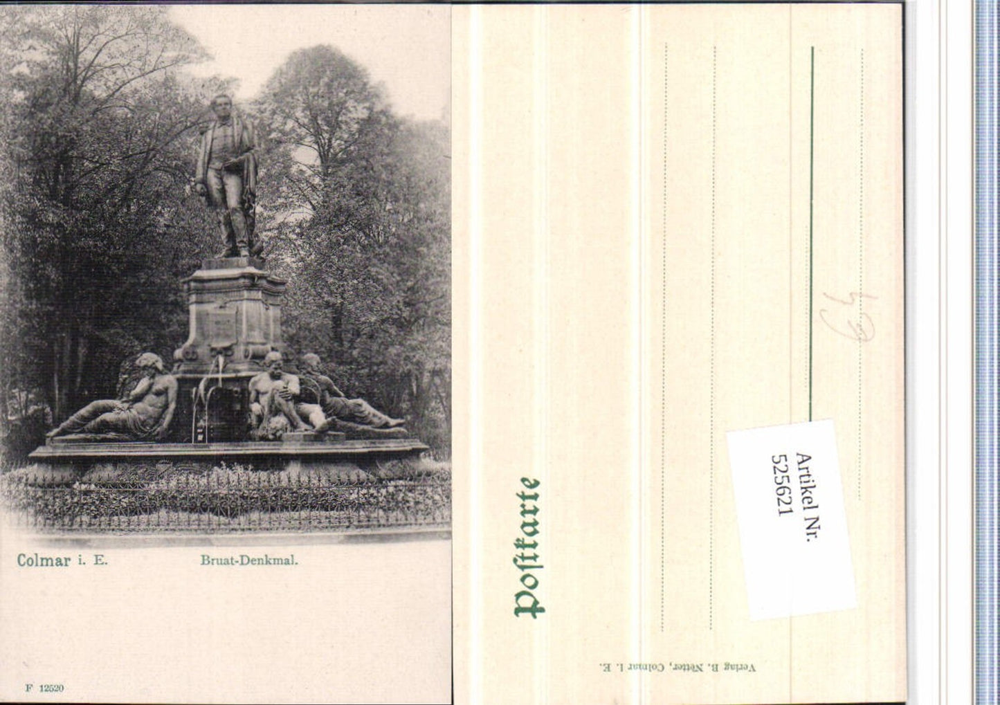 525621,Elsass Haut Rhin Colmar im Elsass Bruat Denkmal Brunnen