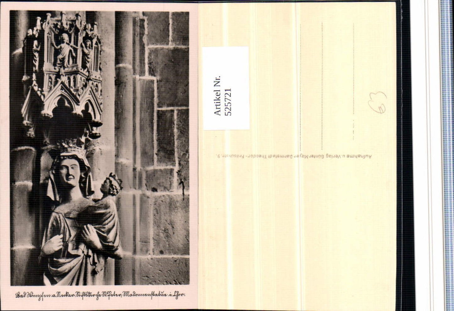 525721,Wimpfen am Neckar St. Peter Kirche Madonnenstatue