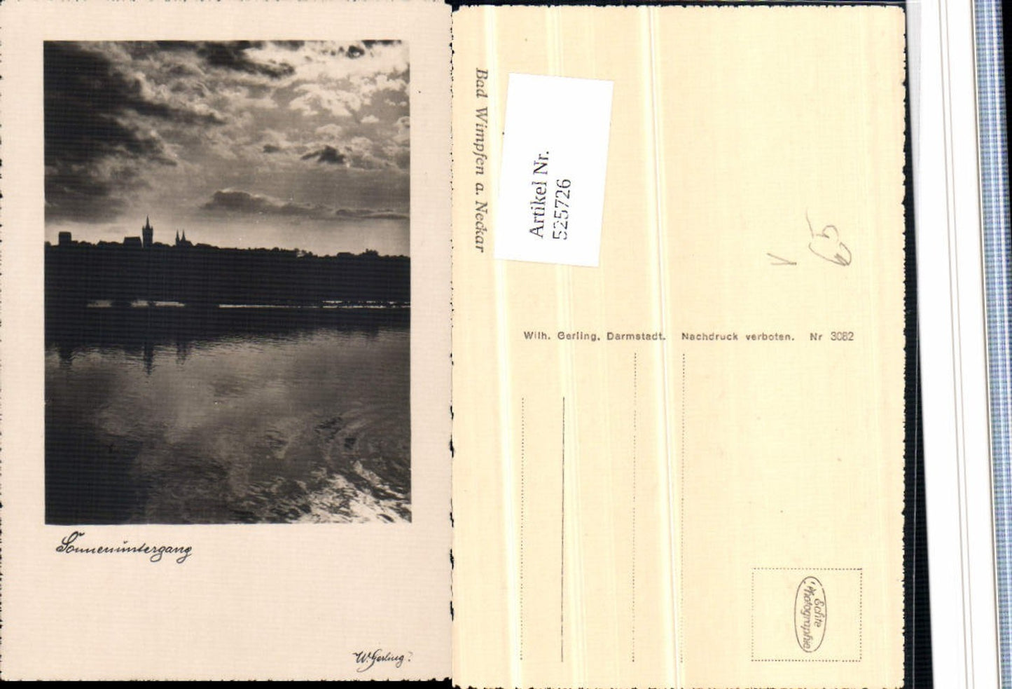 525726,Fotokunst W. Gerling Wimpfen am Neckar seltene Foto-AK